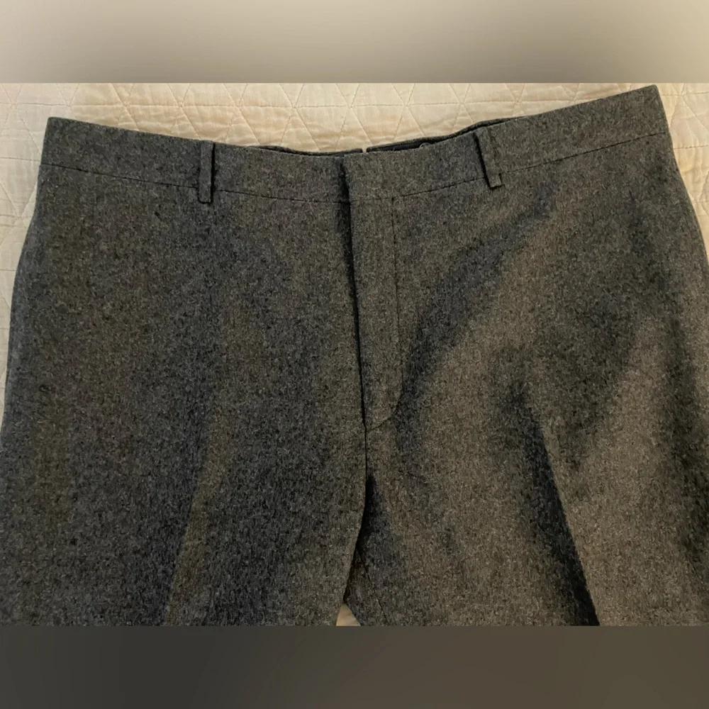Polo Ralph Lauren‎ Made in Italy Vintage Gray Flannel Wool Preston Pant Size 40